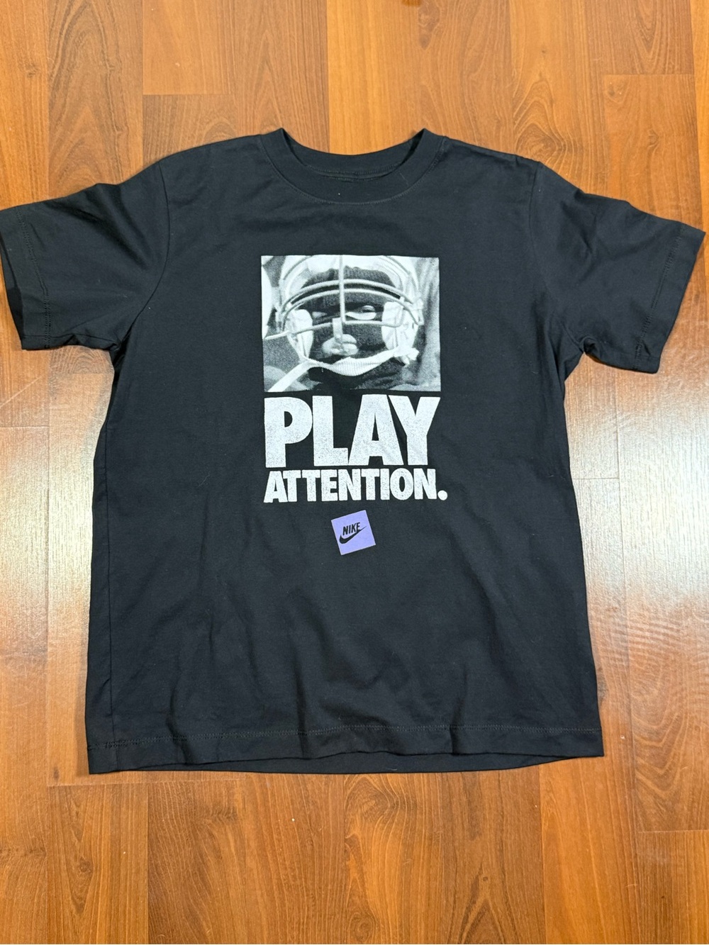 Nike Youth "Play Attention" Black Graphic Tee